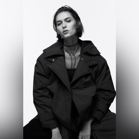 NWT Zara Oversized Quilted Jacket with Hood - Picture 13 of 16